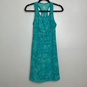 Title Nine Dream Turquoise Green Scroll Dream Dress‎ with sleeveless racerback S